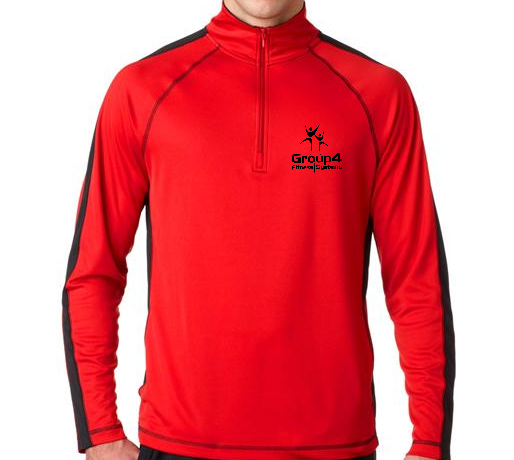 G4-8398 Red_Black Sport 1/4 Zip